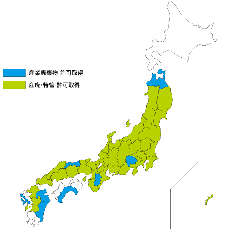 許可取得の地図